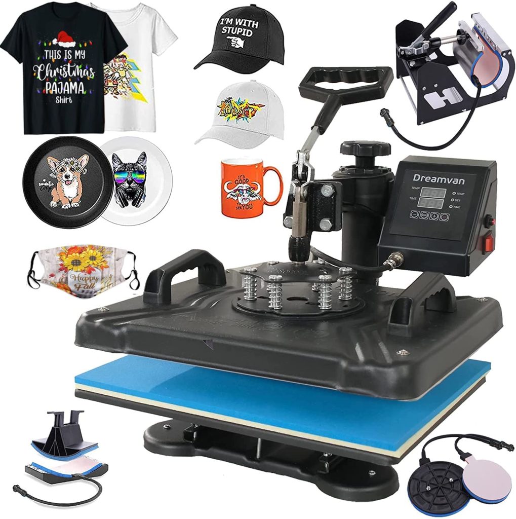 Multifunctional Swing Away Digital Sublimation Heat Transfer Machine for T-Shirts, Hat, Mug, Mouse Pads, Tablecloth
